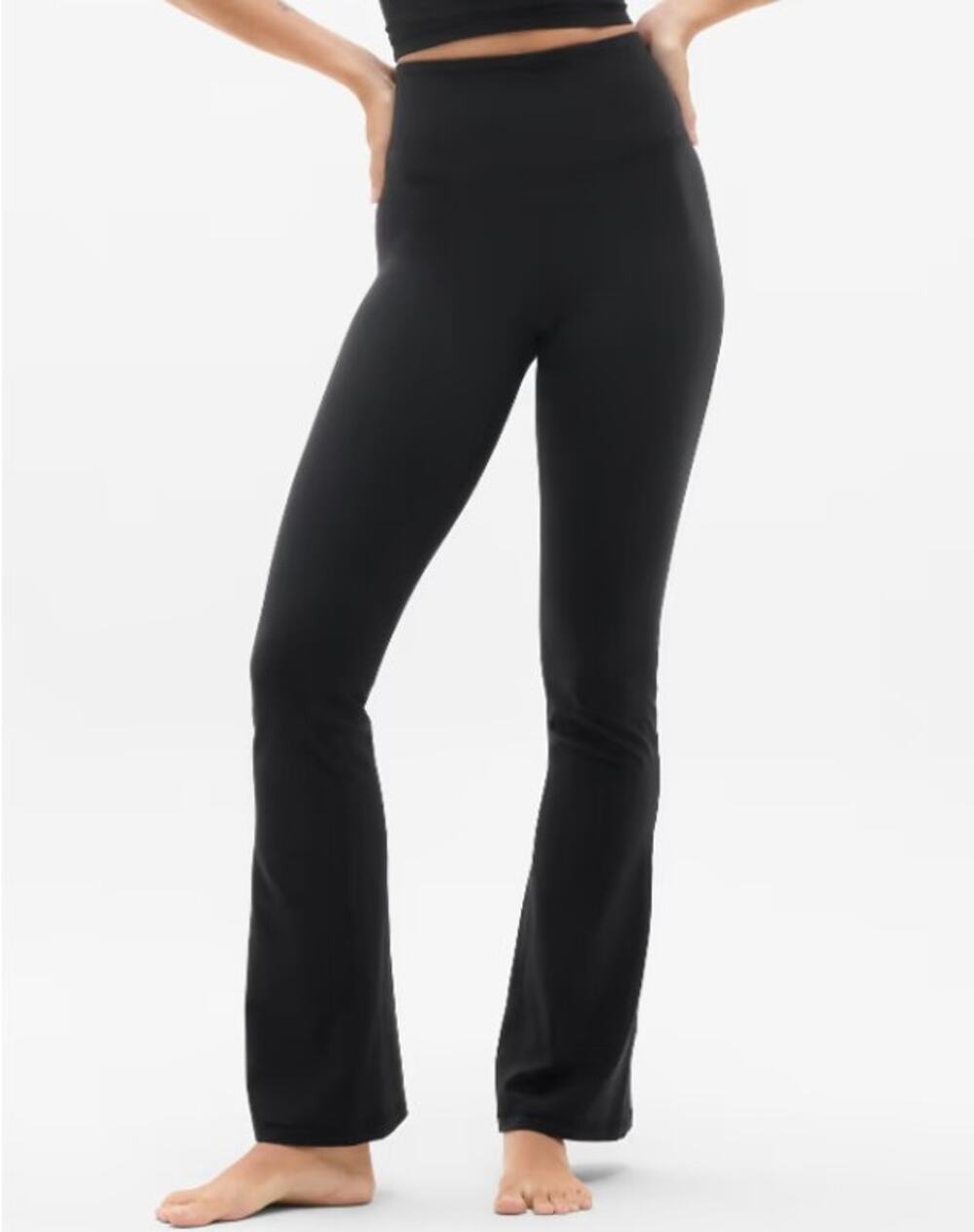 Athleta Elation Flare Pants Womens S Black High Rise PowerVita Yoga Active